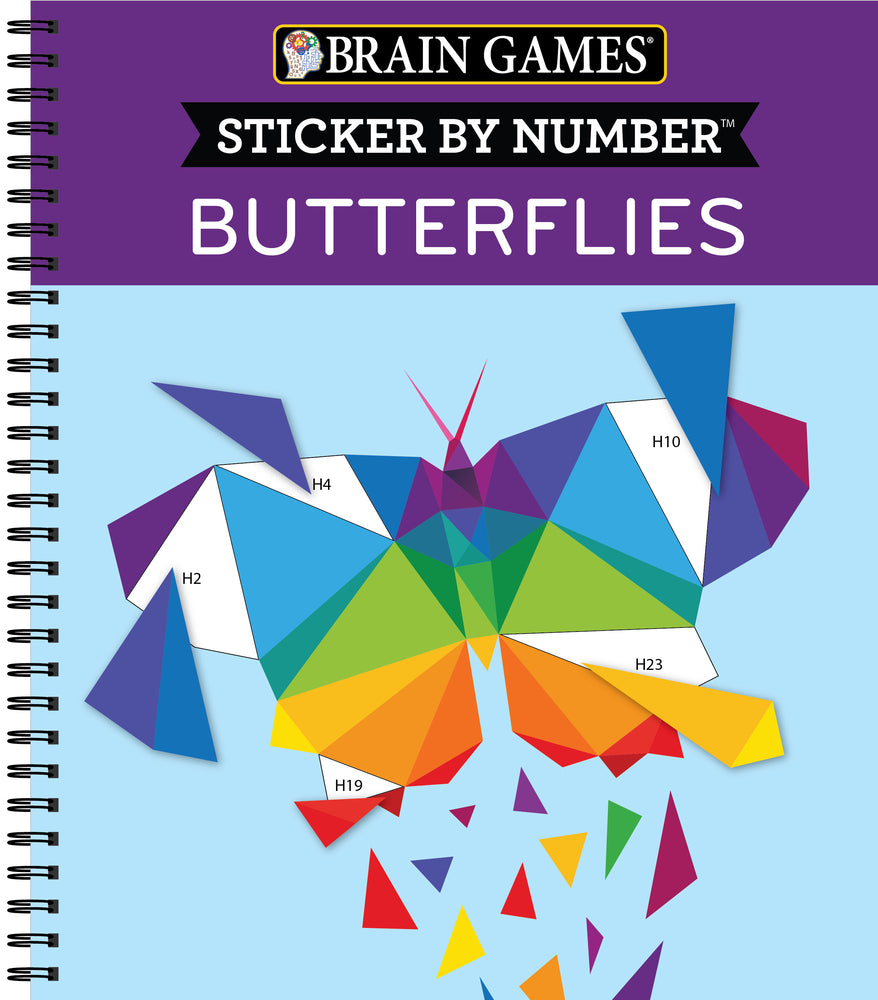 Book cover for Brain Games - Sticker by Number: Butterflies