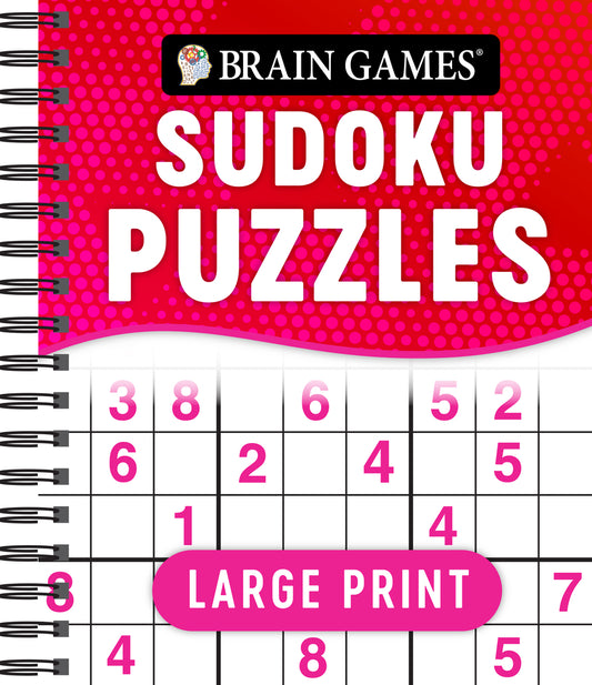 Book cover for Brain Games - Large Print Sudoku Puzzles (Swoosh)
