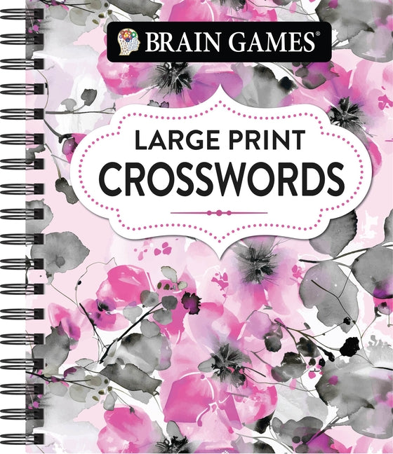 Book cover for Brain Games - Large Print Crossword (Floral)