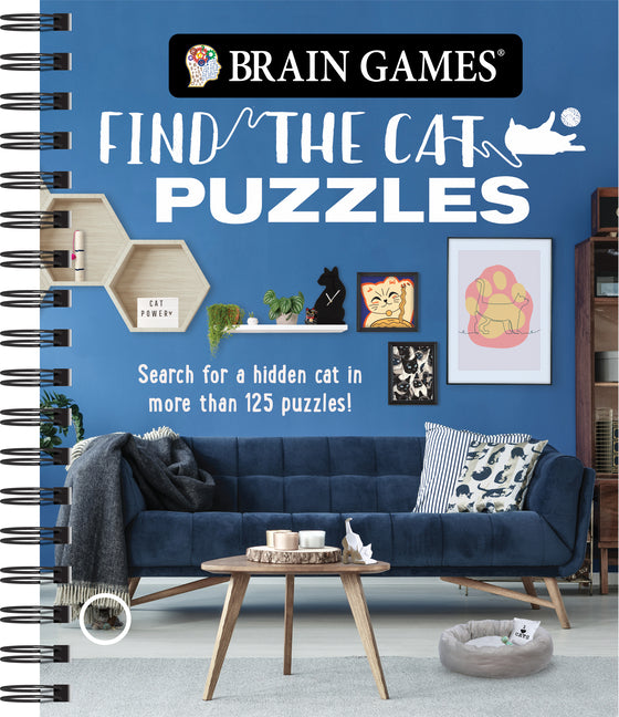 Book cover for Brain Games - Find the Cat Puzzles: Search for a Hidden Cat in More Than 125 Puzzles! Volume 3