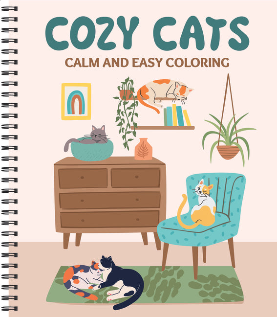 Book cover for Calm and Easy Coloring: Cozy Cats