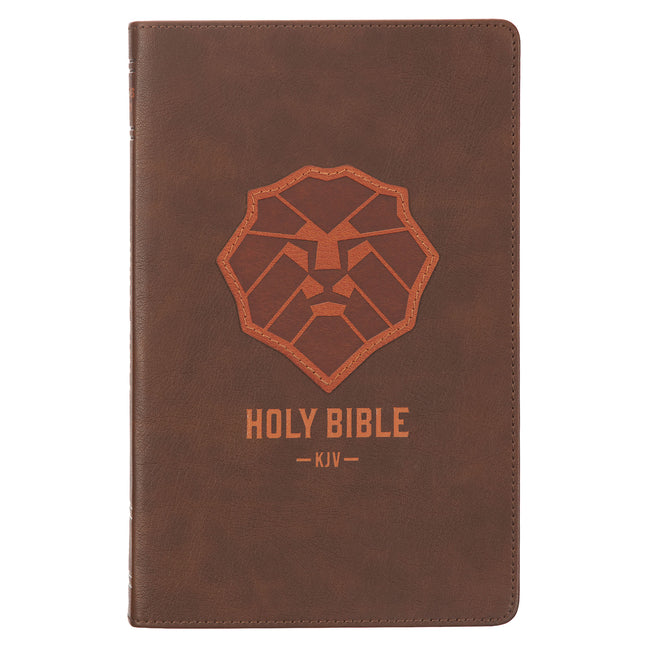 Book cover for KJV Kids Bible, 40 Pages Full Color Study Helps, Presentation Page, Ribbon Marker, Holy Bible for Children Ages 8-12, Lion Emblem Faux Leather Flexibl