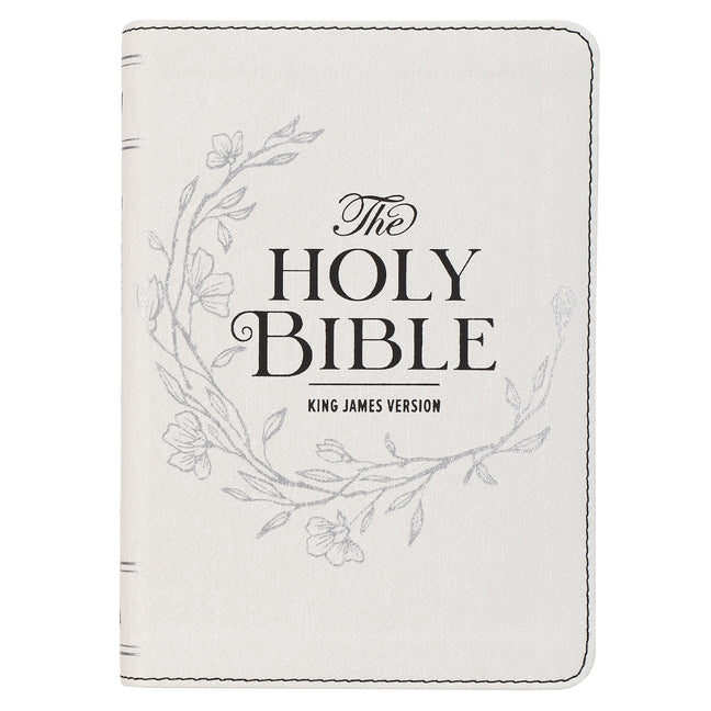 Book cover for KJV Bible Compact Large Print Faux Leather White