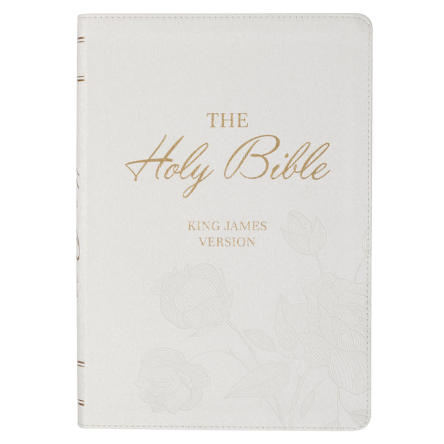 Book cover for KJV Bible Super Giant Print Faux Leather White