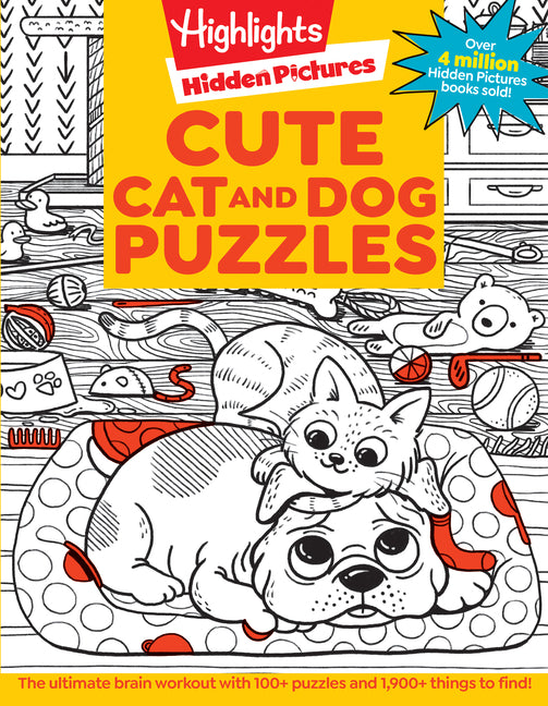 Book cover for Cute Cat and Dog Puzzles: Cute Cat and Dog Puzzles (Hidden Pictures Puzzles) Cat & Dog Puzzles Activity Book for Kids with 144 Pages of Cute and Fun P