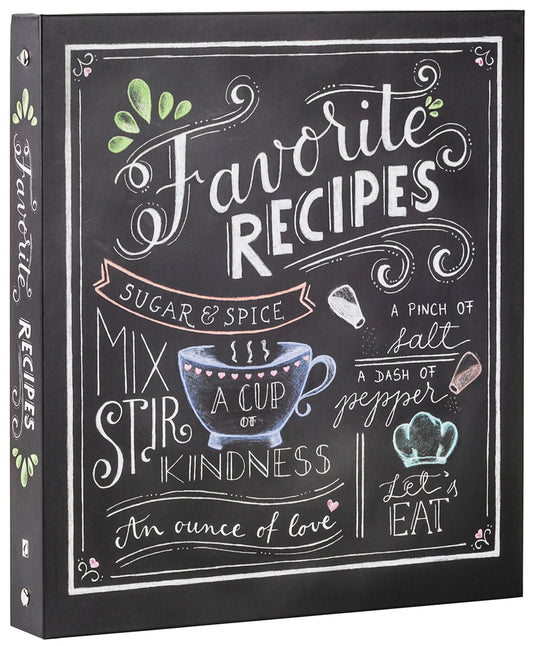 Book cover for Deluxe Recipe Binder - Favorite Recipes (Chalkboard)