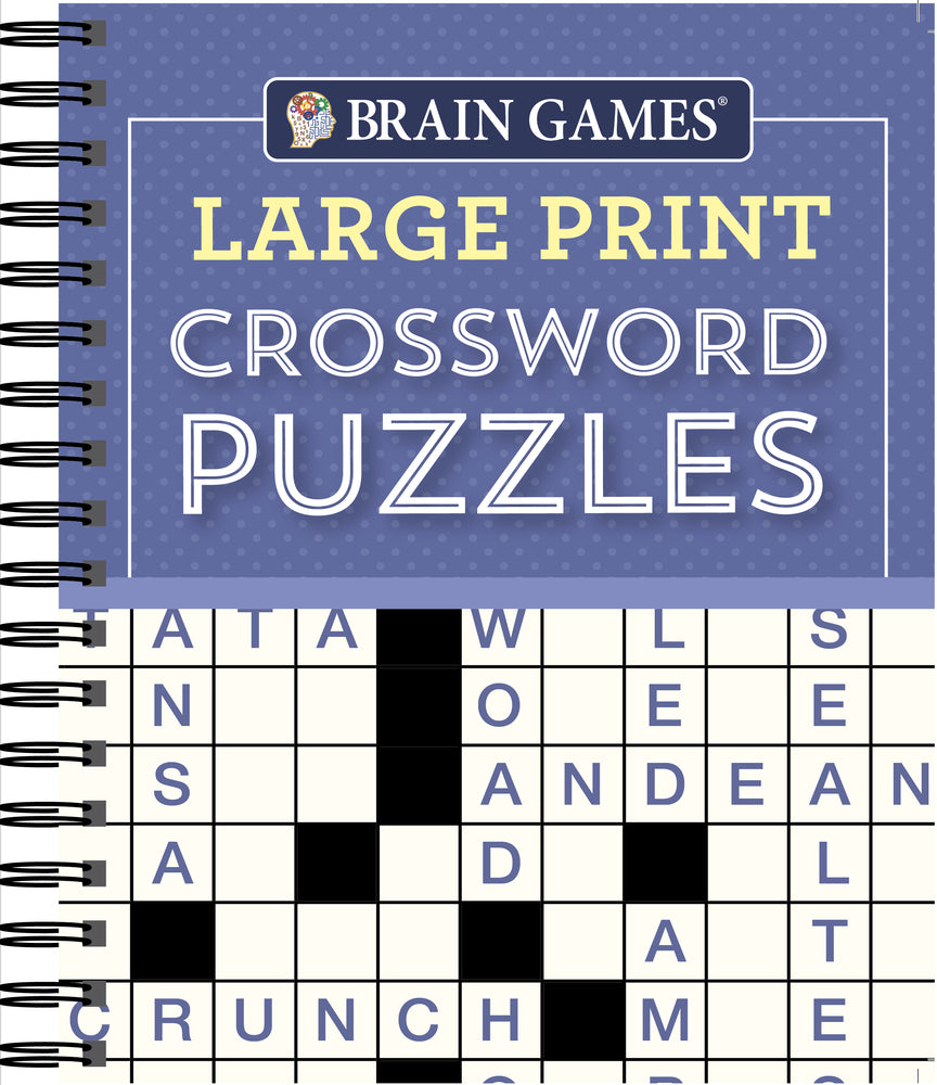 Book cover for Brain Games - Large Print Crossword Puzzles (Purple)
