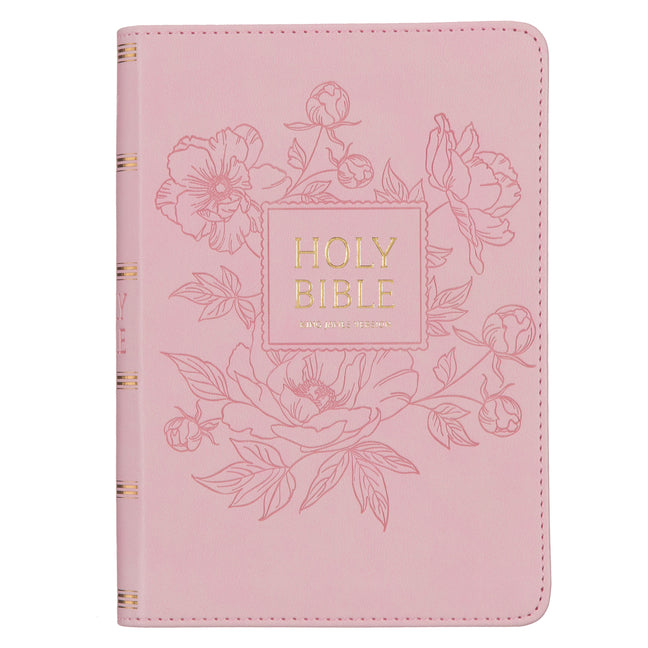 Book cover for KJV Holy Bible, Compact Large Print Faux Leather Red Letter Edition - Ribbon Marker, King James Version, Pink