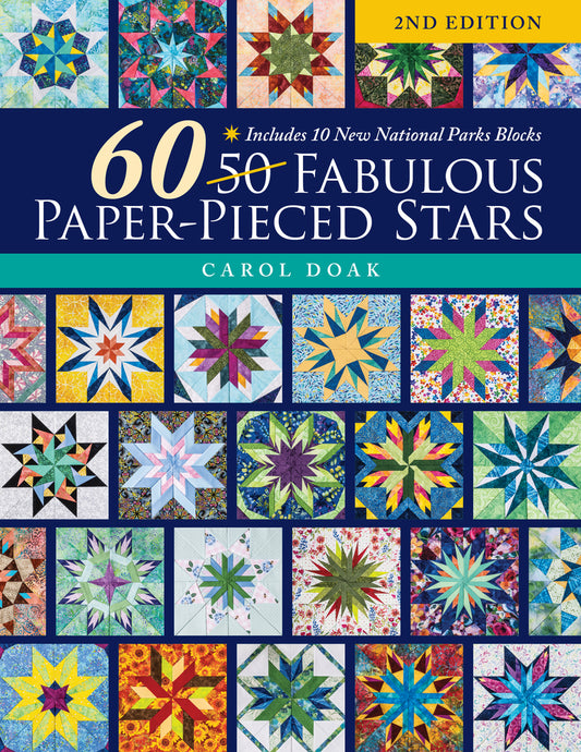 Book cover for 60 Fabulous Paper-Pieced Stars: Includes 10 New National Parks Blocks