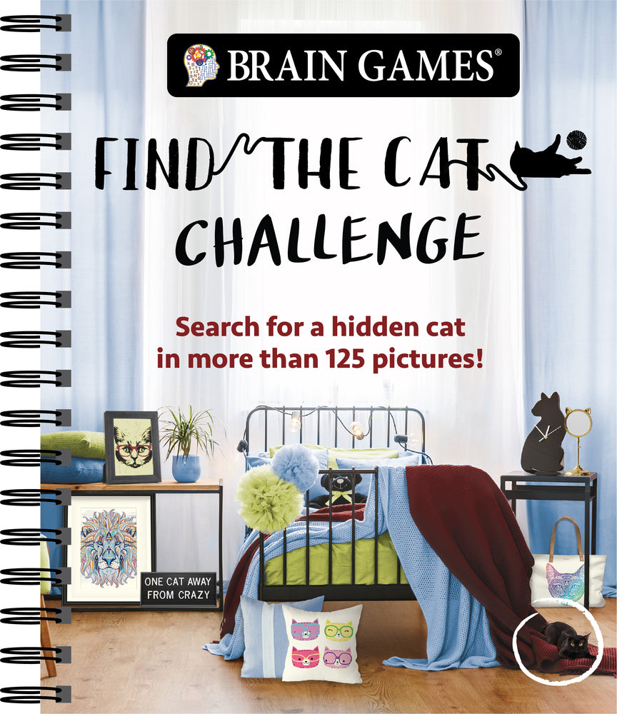 Book cover for Brain Games - Find the Cat Challenge: Search for a Hidden Cat in More Than 125 Pictures!