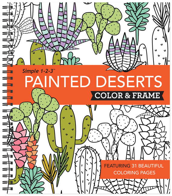 Book cover for Color & Frame - Painted Deserts (Adult Coloring Book)