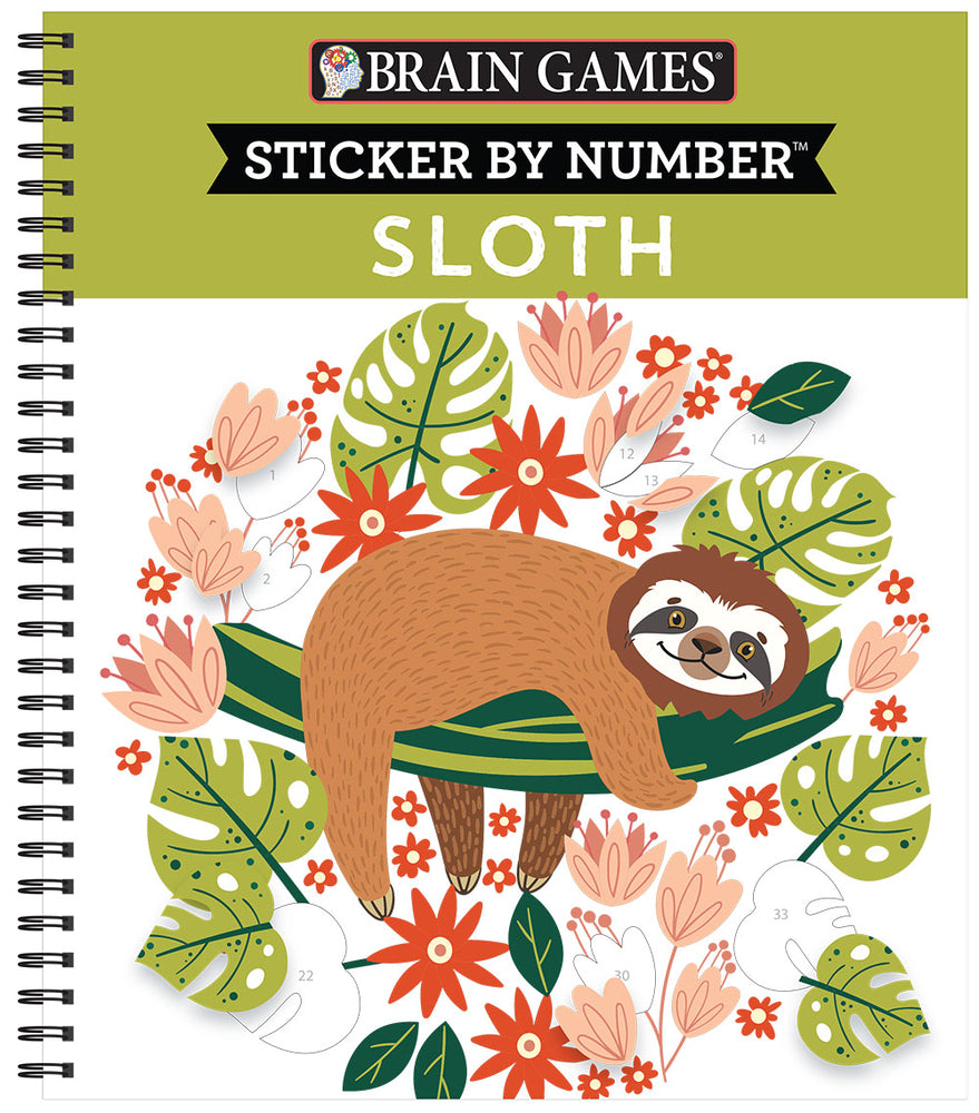 Book cover for Brain Games - Sticker by Number: Sloth