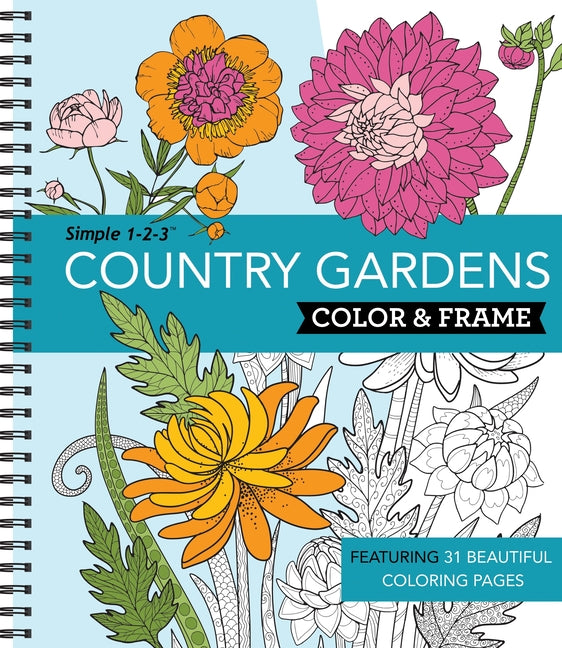 Book cover for Color & Frame - Country Gardens (Adult Coloring Book)