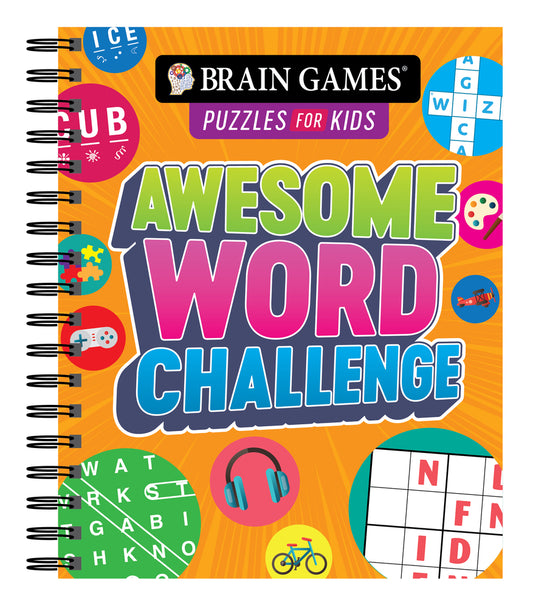 Book cover for Brain Games Puzzles for Kids - Awesome Word Challenge