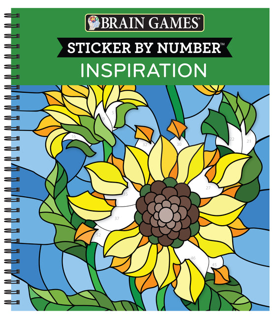 Book cover for Brain Games - Sticker by Number: Inspiration [With Sticker(s)]