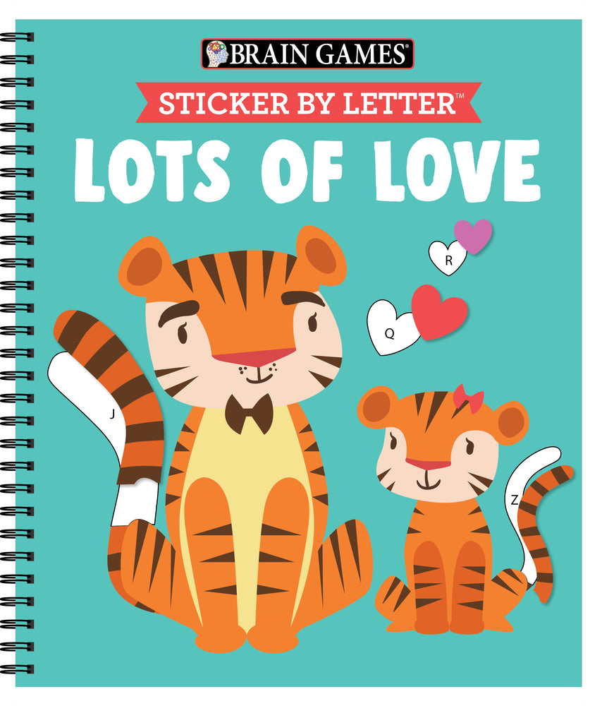 Book cover for Brain Games - Sticker by Letter: Lots of Love