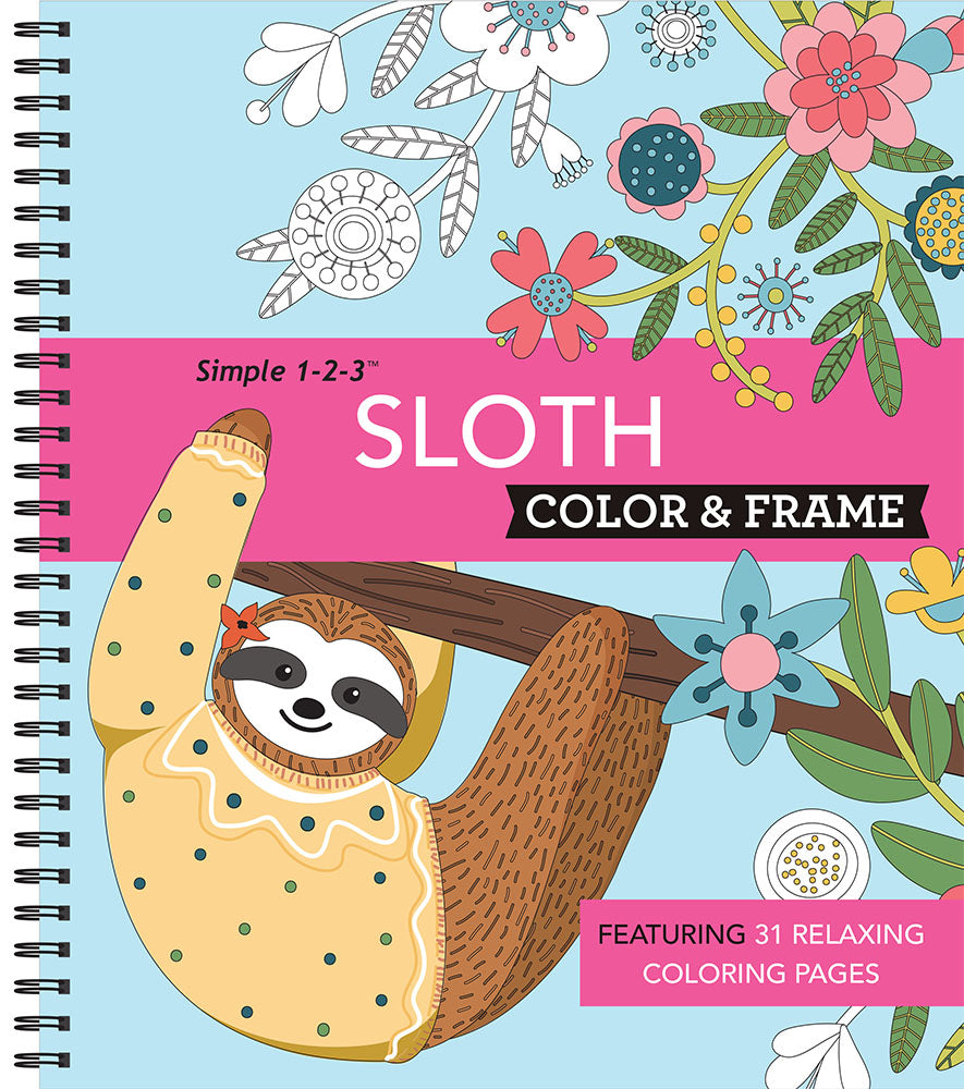 Book cover for Color & Frame - Sloth (Adult Coloring Book)