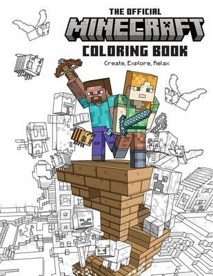 Book cover for The Official Minecraft Coloring Book: Create, Explore, Relax!: Colorful Storytelling for Advanced Artists