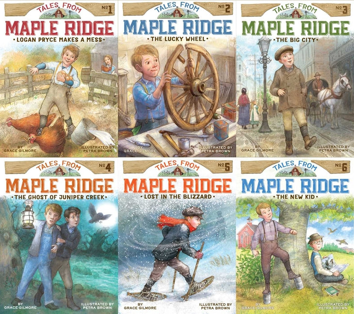 Book cover for Tales from Maple Ridge Collected Set: Logan Pryce Makes a Mess; The Lucky Wheel; The Big City; The Ghost of Juniper Creek; Lost in the Blizzard; The N