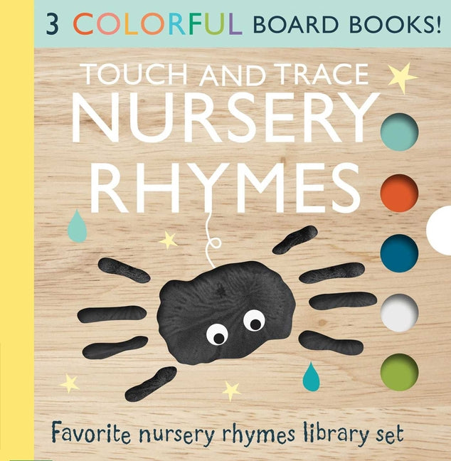Book cover for Touch and Trace Nursery Rhymes 3-Book Set: Itsy Bitsy Spider, Hey Diddle Diddle, This Little Piggy