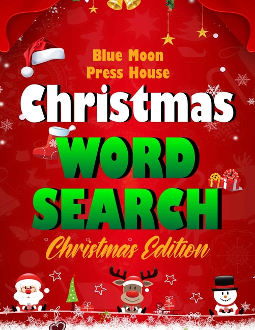 Book cover for Christmas word search.: Easy Large Print Puzzle Book for Adults, Kids & Everyone for the 25 Days of Christmas.