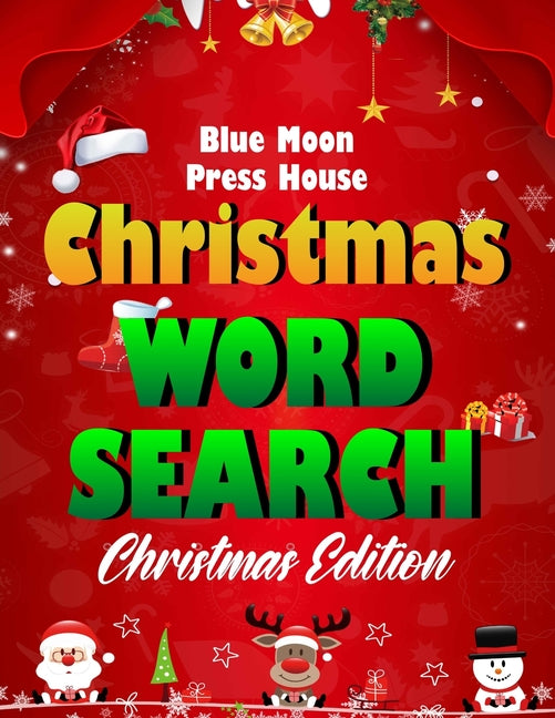 Book cover for Christmas word search.: Easy Large Print Puzzle Book for Adults, Kids & Everyone for the 25 Days of Christmas.