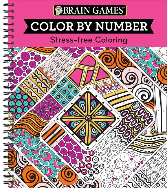 Book cover for Brain Games - Color by Number: Stress-Free Coloring (Pink)
