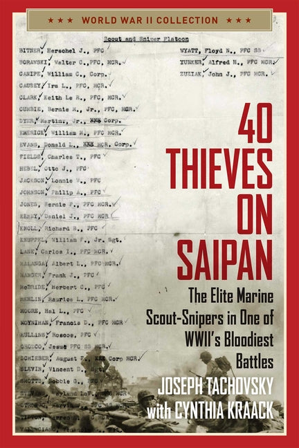 Book cover for 40 Thieves on Saipan: The Elite Marine Scout-Snipers in One of WWII's Bloodiest Battles