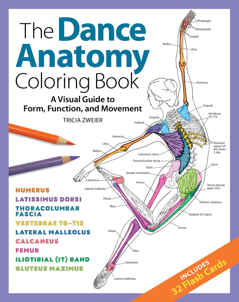 Book cover for Dance Anatomy Coloring Book: A Visual Guide to Form, Function, and Movement