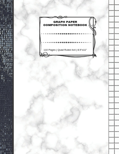 Book cover for Graph Paper Composition Notebook: 110 Pages - Quad Ruled 4x4 - 8.5" x 11" Marble Large Notebook with Grid Paper - Math Notebook For Students