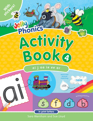Book cover for Jolly Phonics Activity Book 4: In Print Letters (American English Edition)