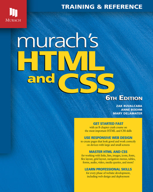Book cover for Murach's HTML and CSS