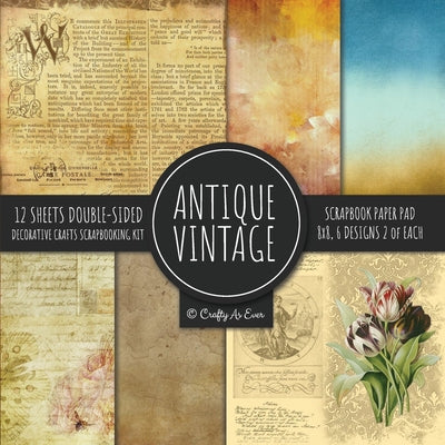 Book cover for Antique Vintage Scrapbook Paper Pad 8x8 Decorative Scrapbooking Kit Collection for Cardmaking, DIY Crafts, Creating, Old Style Theme, Multicolor Desig