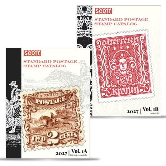 Book cover for 2027 Scott Stamp Postage Catalogue Volume 1: Cover Us, Un, Countries A-B (2 Copy Set): Scott Stamp Postage Catalogue Volume 1: Us, Un and Contries A-B
