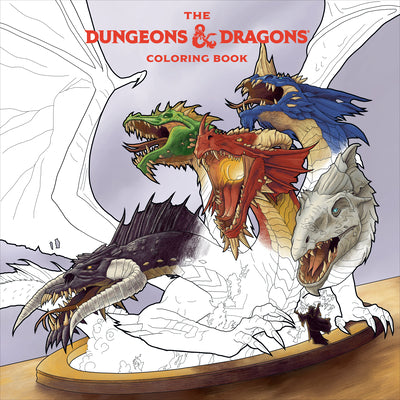 Book cover for The Dungeons & Dragons Coloring Book: 80 Adventurous Line Drawings