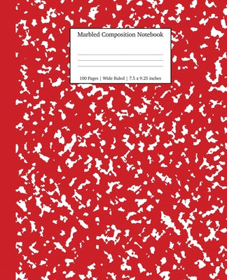 Book cover for Marbled Composition Notebook: Red Marble Wide Ruled Paper Subject Book