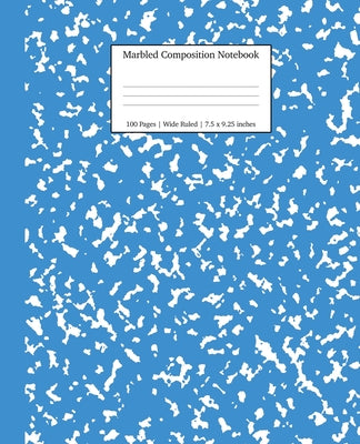 Book cover for Marbled Composition Notebook: Blue Marble Wide Ruled Paper Subject Book