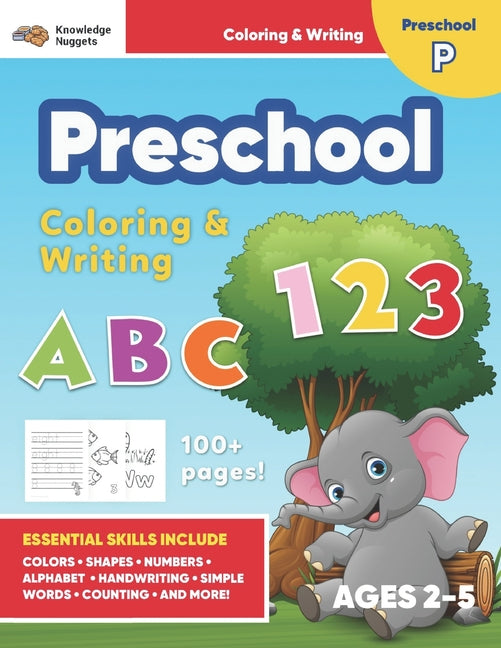 Book cover for Jumbo ABC's & 123 Preschool Coloring Workbook: Ages 2 and up, Colors, Shapes, Numbers, Letters, Learn to Write the Alphabet (Essential Activity Book f
