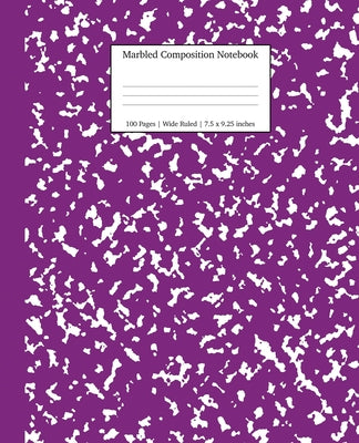 Book cover for Marbled Composition Notebook: Purple Marble Wide Ruled Paper Subject Book