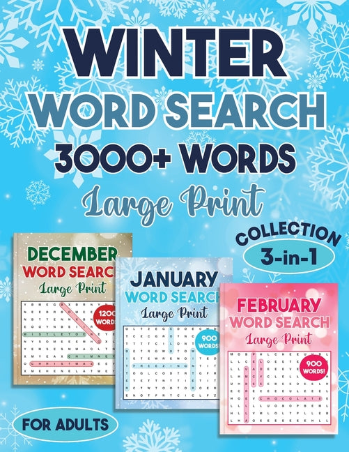Book cover for Winter Word Search 3000 + Words Puzzle Book Large Print