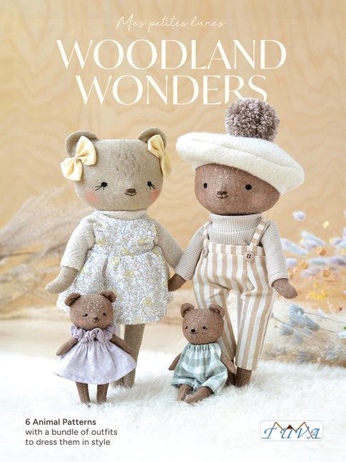 Book cover for Woodland Wonders: 6 Animal Patterns with a Bundle of Outfits to Dress Them in Style
