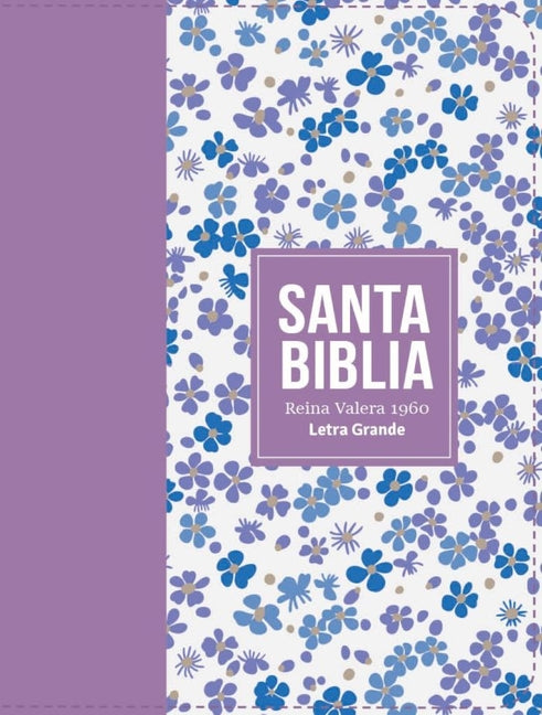 Book cover for Biblia Rvr 1960 Compacta Símil Piel Flores Lila Claro (Bible Rvr 1960 Compact Size Leatherlike Light Lilac Flowers(spanish Edition)
