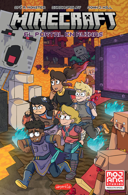 Book cover for Minecraft Oficial: El Portal En Ruinas (Cómic) (Official Minecraft: The Ruined P: (Official Minecraft: The Ruined Portal (Comic Book) - Spanish Editio