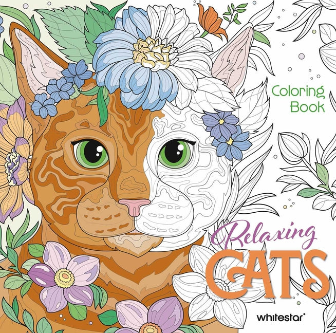 Book cover for Relaxing Cats Coloring Book