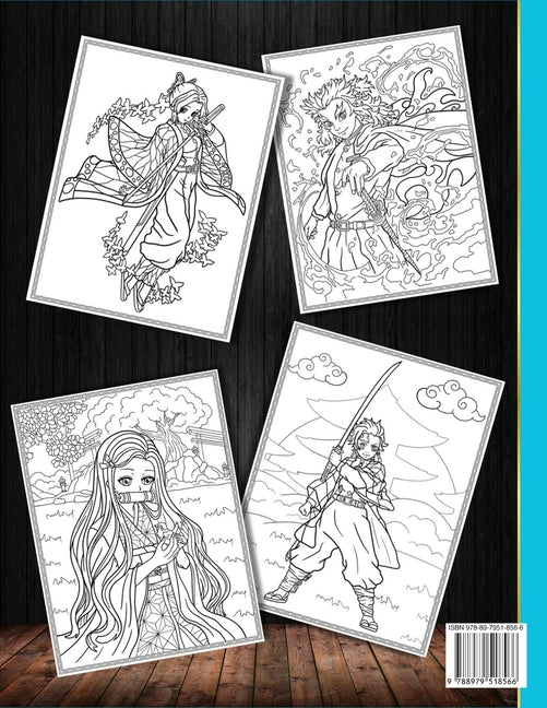 Book cover for Demon Slayer Coloring Book: JUMBO Coloring Book For All Fans. Boys, Girls, and Adults.