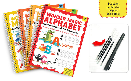 Book cover for Wonder Magic Pack of 4 Books (Maths, Drawing, Numbers & Alphabet)