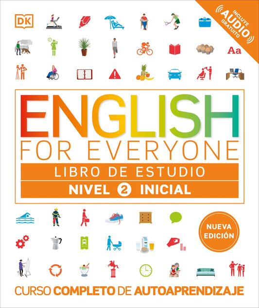 Book cover for English for Everyone Nivel 2 Inicial: Libro de Estudio: Edición En Español