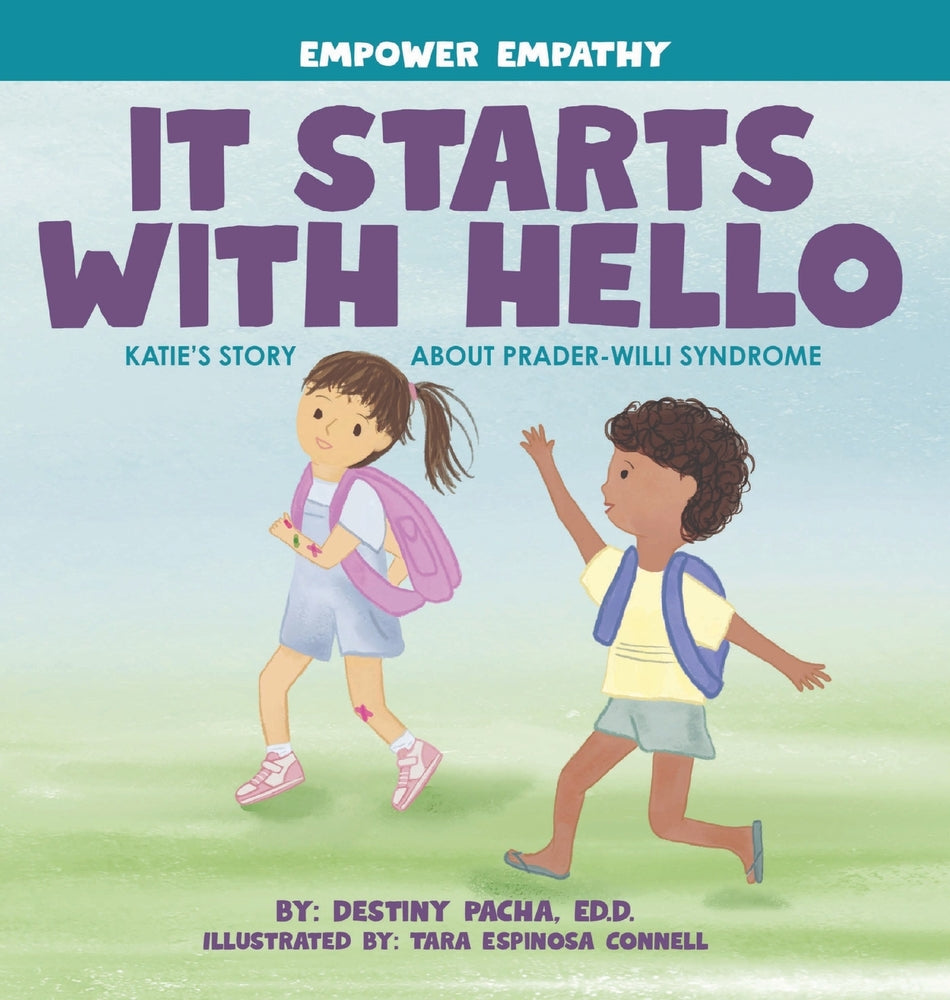 Book cover for It Starts with Hello: Katie's Story about Prader-Willi Syndrome