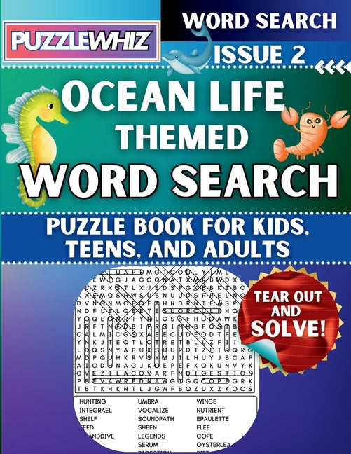 Book cover for Ocean Life - Themed Word Search - Fun & Educational Puzzles for Kids, Teens, and Adults (Large Print Edition): Featuring Engaging Themed Word Search P
