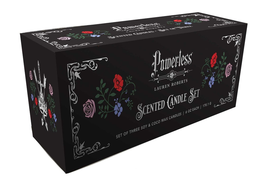 Book cover for Lauren Roberts: Powerless Trilogy Scented Glass Candle Set (Set of 3) (Not for Online)